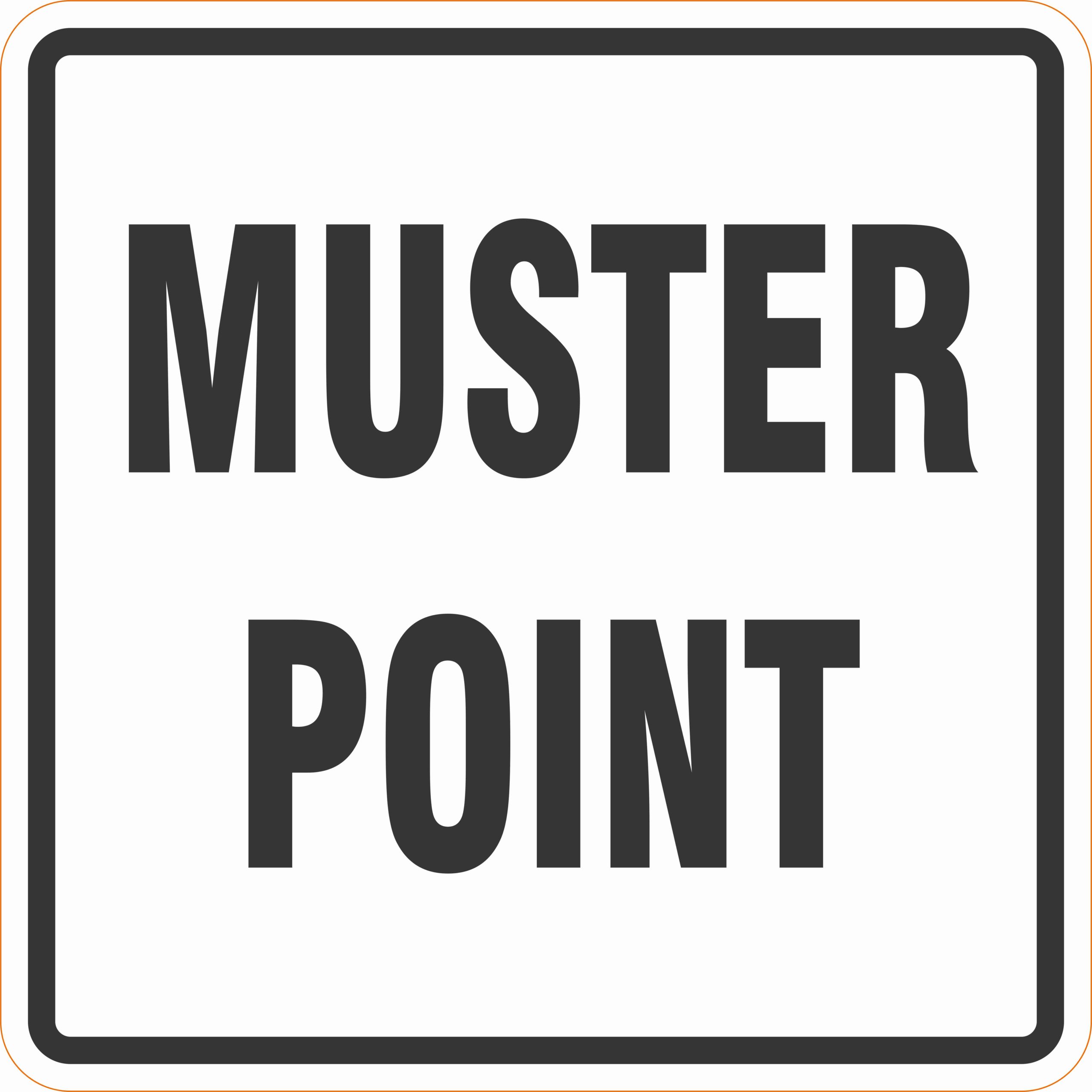 muster point decal sign AS-MP