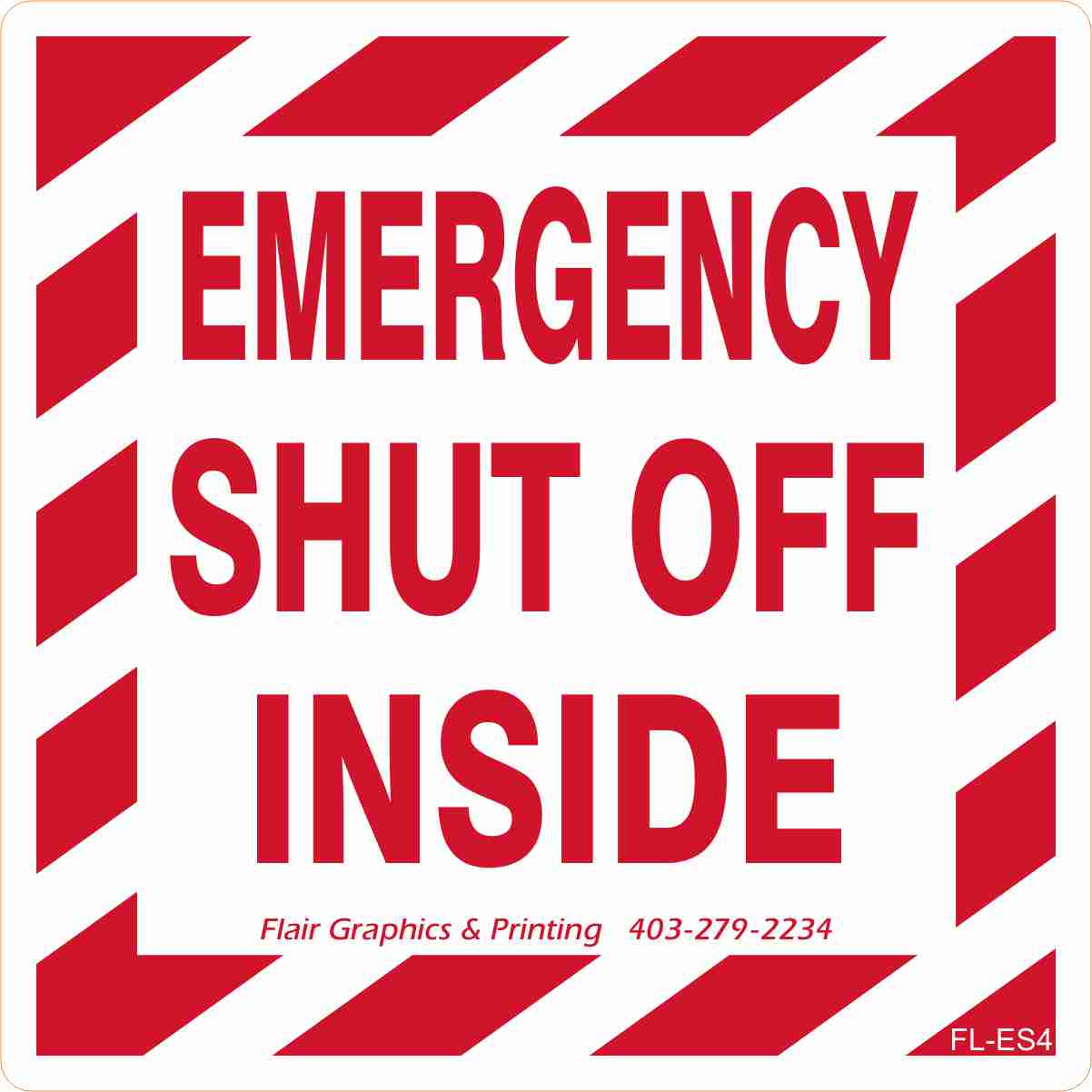 emergency shut off inside decal sign FL-ES4