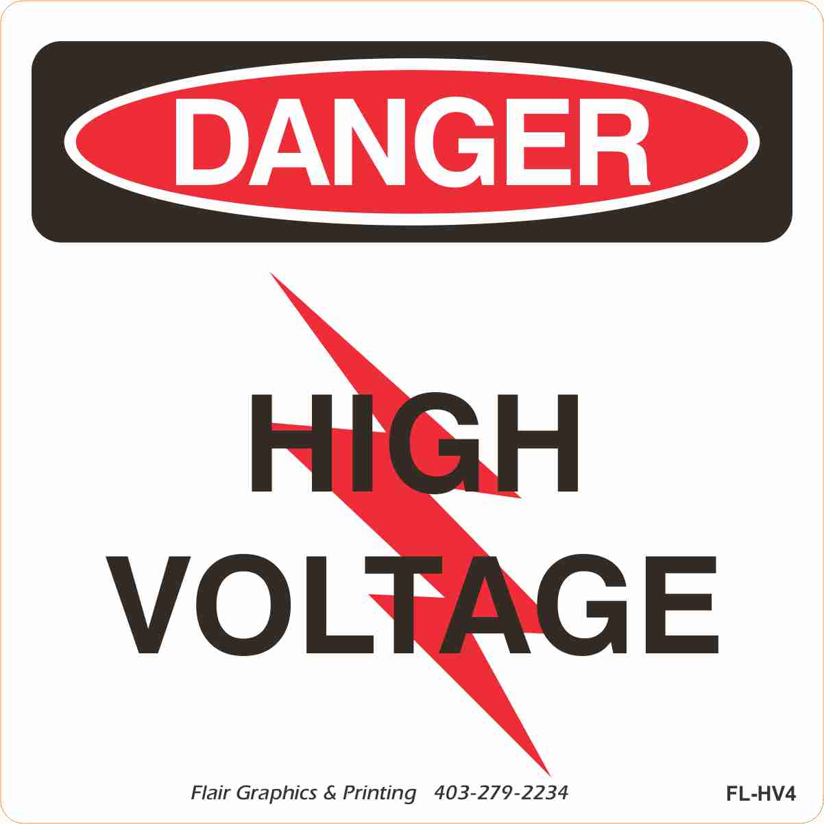 danger high voltage decal sign FL-HV4