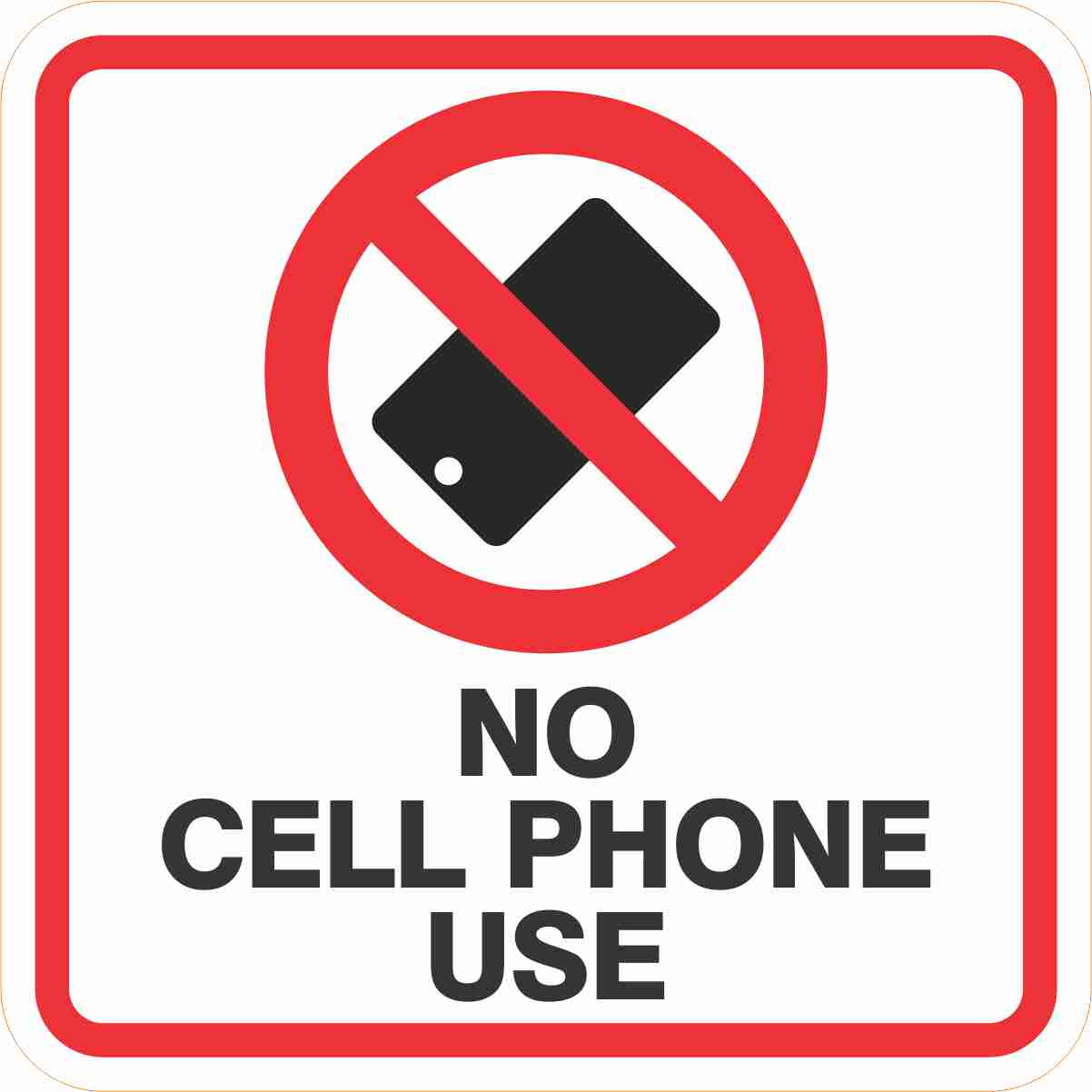 no cell phone use decal sign FL-NCP